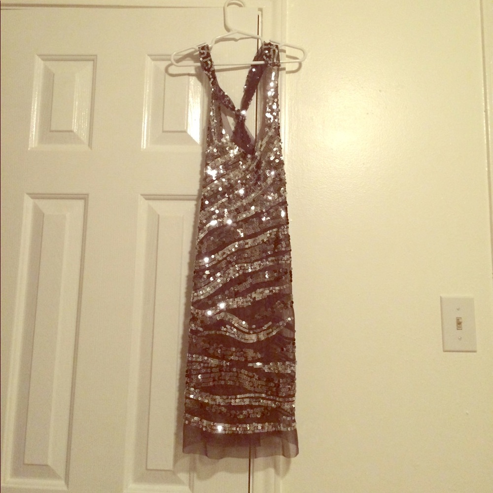 Silver sequin tank racerback size small